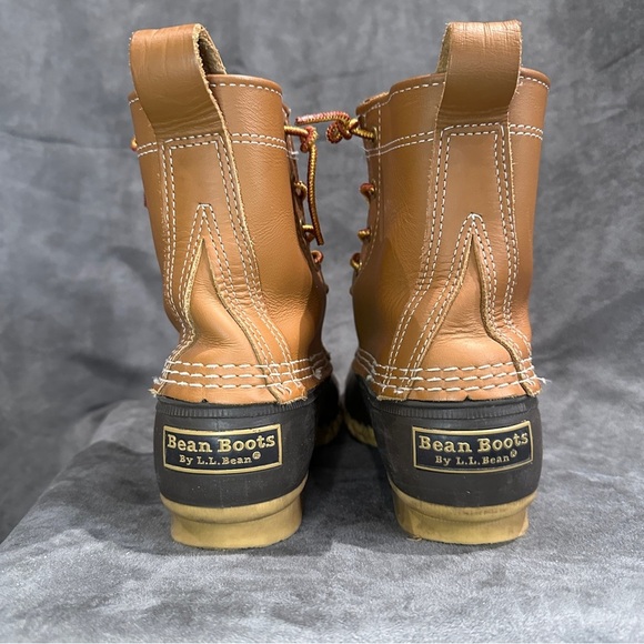 L.L. Bean Bean Boots Leather/Rubber Duck Boot Waterproof Core Size 7 BM Preppy - Picture 3 of 10